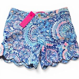 Lilly Pulitzer Darci Blue Paisley Scallop Hem Women's Shorts